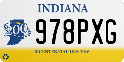 IN license plate 978PXG