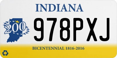 IN license plate 978PXJ