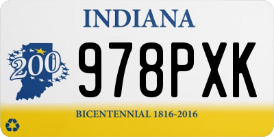 IN license plate 978PXK