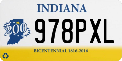 IN license plate 978PXL