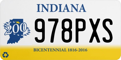 IN license plate 978PXS