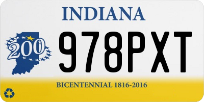 IN license plate 978PXT