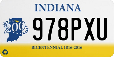 IN license plate 978PXU
