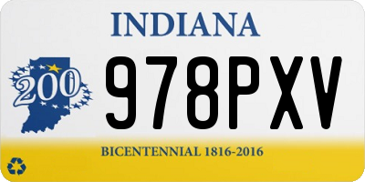 IN license plate 978PXV