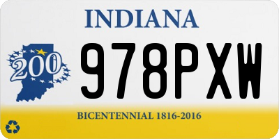 IN license plate 978PXW