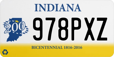 IN license plate 978PXZ