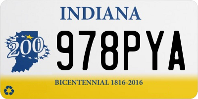 IN license plate 978PYA