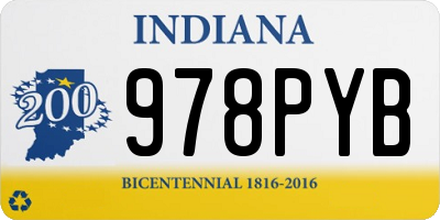 IN license plate 978PYB