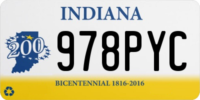 IN license plate 978PYC
