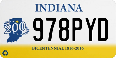 IN license plate 978PYD