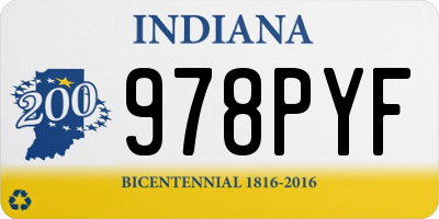IN license plate 978PYF