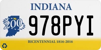IN license plate 978PYI