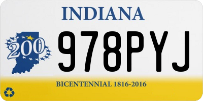 IN license plate 978PYJ