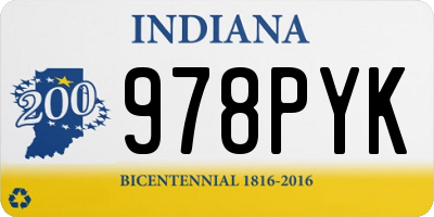 IN license plate 978PYK