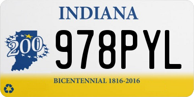 IN license plate 978PYL