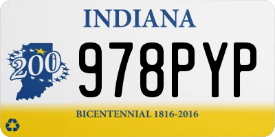 IN license plate 978PYP