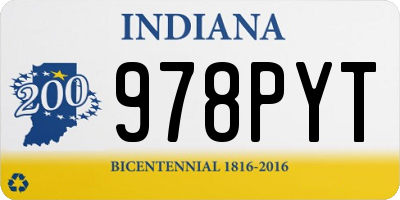 IN license plate 978PYT