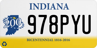 IN license plate 978PYU