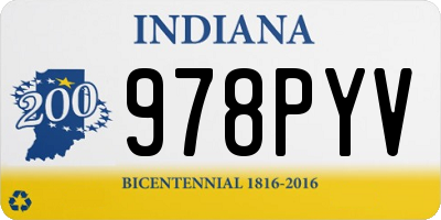 IN license plate 978PYV
