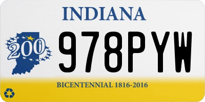 IN license plate 978PYW