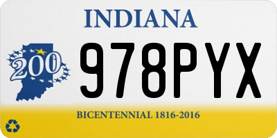 IN license plate 978PYX