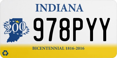IN license plate 978PYY