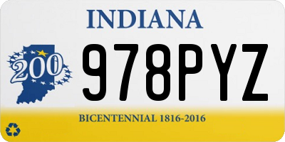 IN license plate 978PYZ