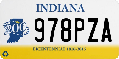 IN license plate 978PZA
