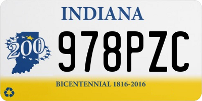 IN license plate 978PZC