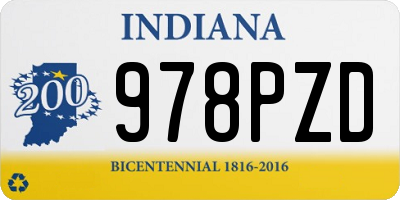 IN license plate 978PZD