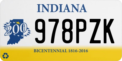 IN license plate 978PZK