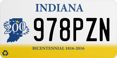 IN license plate 978PZN