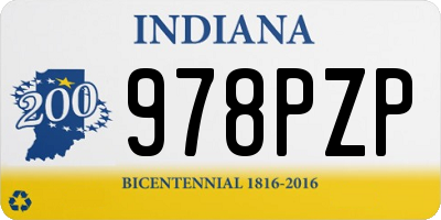 IN license plate 978PZP