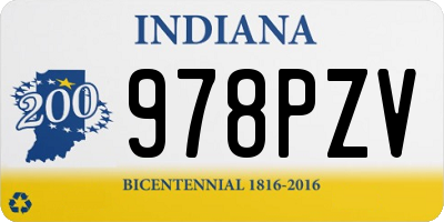 IN license plate 978PZV