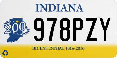 IN license plate 978PZY