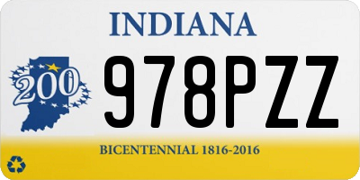IN license plate 978PZZ