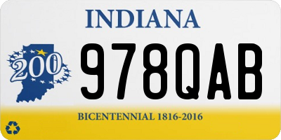 IN license plate 978QAB