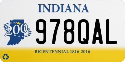IN license plate 978QAL