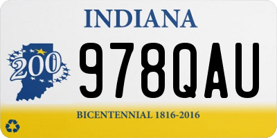 IN license plate 978QAU