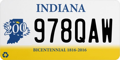 IN license plate 978QAW