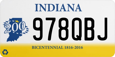 IN license plate 978QBJ