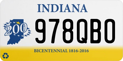 IN license plate 978QBO