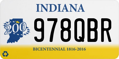 IN license plate 978QBR