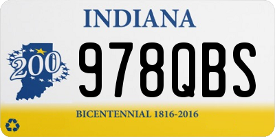 IN license plate 978QBS