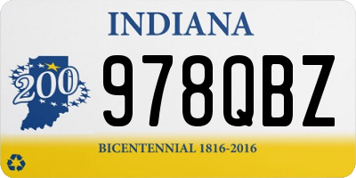 IN license plate 978QBZ