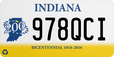 IN license plate 978QCI