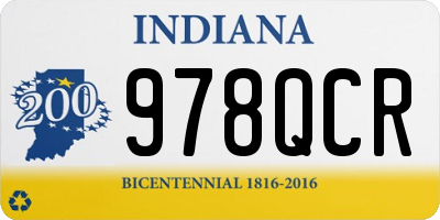 IN license plate 978QCR