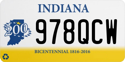 IN license plate 978QCW
