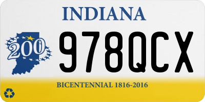 IN license plate 978QCX