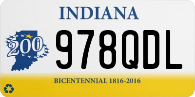 IN license plate 978QDL